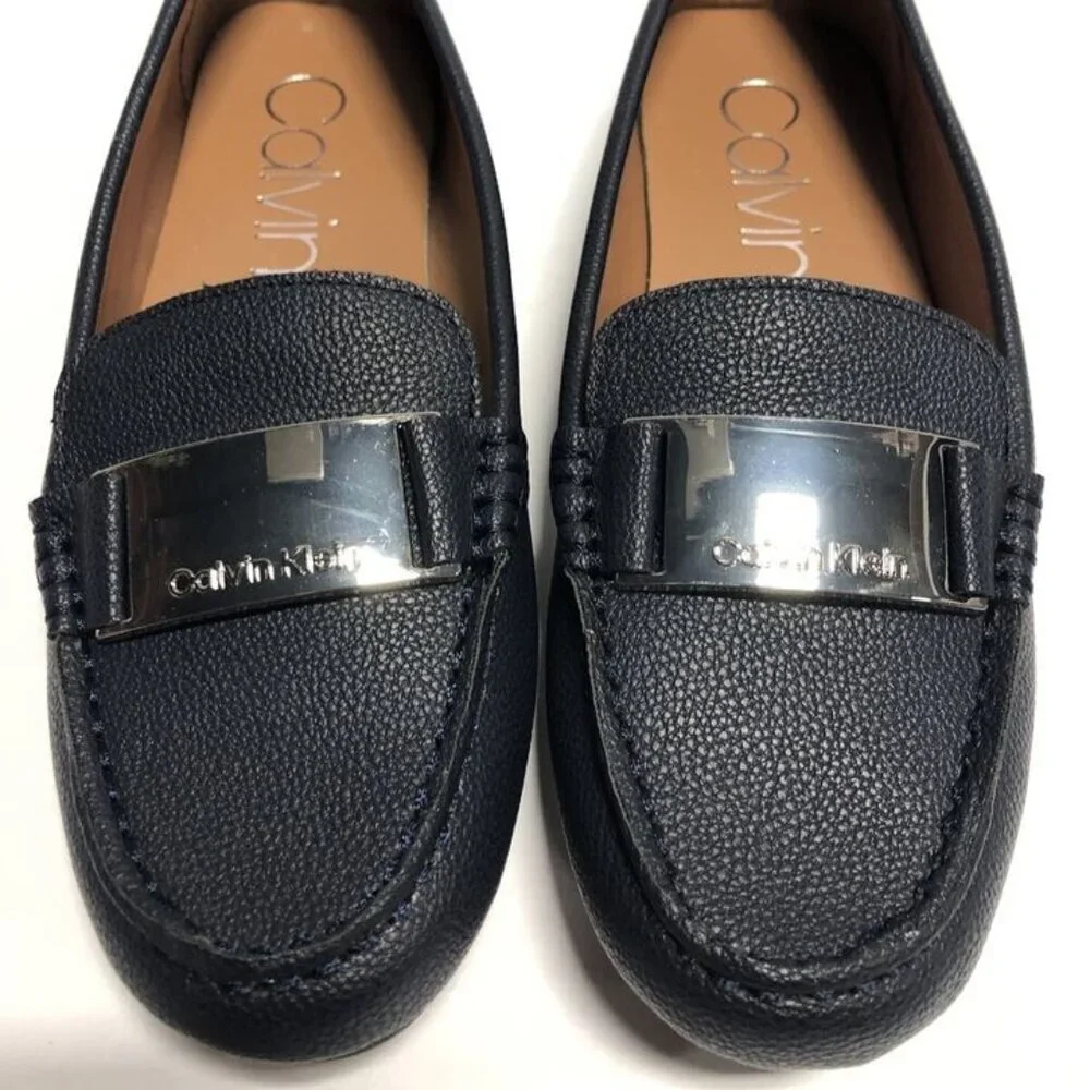Calvin Klein Women’s Lisette, Blue Slip-on Loafers, Size 6.5M